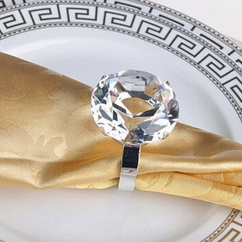 4 шт./лот Кольца для салфеток с большим кристаллом K9, красочным бриллиантом, Романтическое украшение стола, Пресс-папье, важное событие, Бесплатная доставка