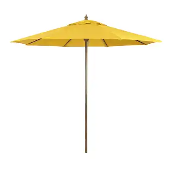 98-дюймовый желтый шестигранный зонт для патио с однотонным принтом