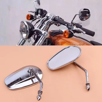 Мотоцикл 1 пара Road King Classic Хромированные зеркала заднего вида Боковые зеркала заднего вида для HARLEY DAVIDSON Металл Бесплатная доставка