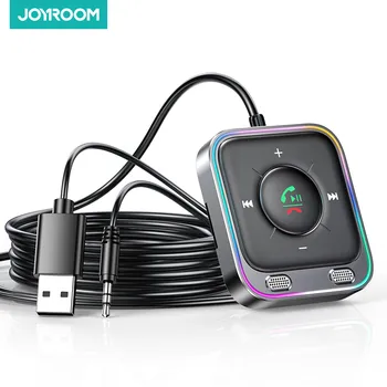 Joyroom Автомобильный адаптер Bluetooth 5.3 AUX С двумя Микрофонами, Передатчик Шумоподавления, Беспроводной приемник без рук, Автомобильные Аудиосистемы, Стереокомплекты