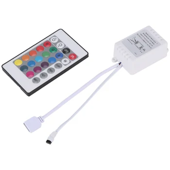 Светодиодный контроллер RGB, ИК-FB, 24 клавиши, белый 12 В