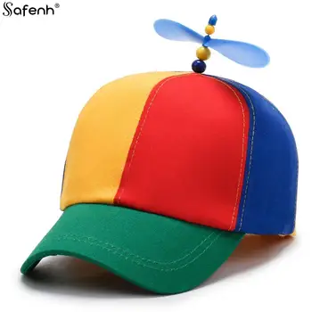 Бамбуковая стрекоза, радужная кепка от солнца, Забавная приключенческая шляпа для папы, бейсболка, дизайн с винтом для вертолета, для мальчиков и девочек, для взрослых, 4 размера