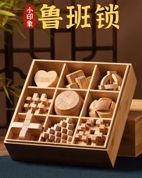 Детский Бамбуковый замок Kong Ming Luban, игрушка для детей и взрослых, 3D Математические головоломки ручной работы, Дразнилки, Развивающие Пальчиковые игрушки, подарки на День рождения