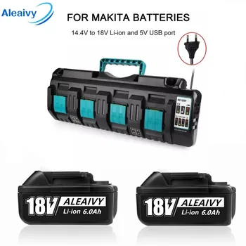 Для Makita 18 В 14,4 В 4*3A Двойное литий-ионное Зарядное устройство DC18SF Для Makita 14,4 В 18 В 20 В BL1830 BL1840 BL1850 BL1860 Bl1430 Инструмент