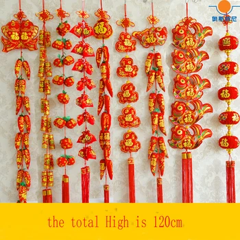 праздничный кулон длиной 1,2 м с китайским узлом-подвеской