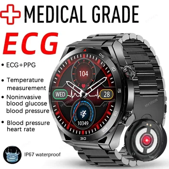 2023 Новые Умные Часы для измерения уровня сахара в крови, ЭКГ, Умные Часы Для Неинвазивного мониторинга уровня глюкозы в крови, 1,39-дюймовый Сенсорный Большой экран 360*360 HD