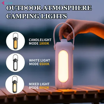 10000 мАч, Многофункциональная светодиодная лампа для Кемпинга, светильник для палатки, Регулируемое Наружное освещение, фонарик, Батарея, Аварийный фонарь, 3 цвета