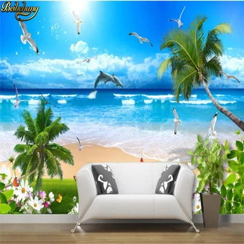 beibehang 3d стереоскопические пляжные достопримечательности Европа ТВ фон обои гостиная спальня фрески фотообои papel de parede