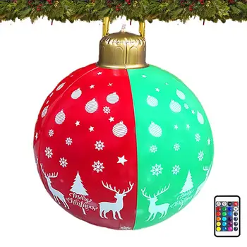60 см Большие Рождественские шары из ПВХ, Украшения, Подарок на Рождественскую елку, Рождественский дом, Надувные украшения на Открытом воздухе, Новый Год