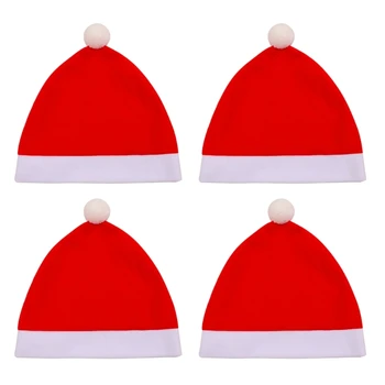 4 Упаковки шляпы Санта-Клауса, чехол для подголовника автомобиля, шляпа Санта-Клауса, чехлы для подголовника автомобиля, Рождественский чехол для автомобиля
