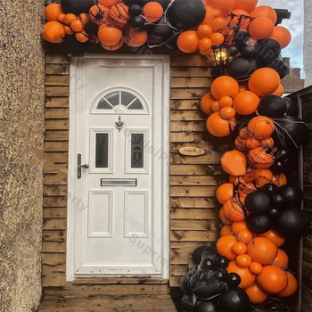 Хэллоуин, Гирлянда из фольги с пауком, Оранжевые, черные цвета, воздушный шар, игрушки для вечеринки в честь Дня всех Святых, декор для вечеринки, подарок для детей