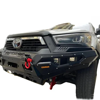 Стальная передняя перекладина (бампер) с противотуманными и светодиодными фарами для Toyota Hilux Revo2021