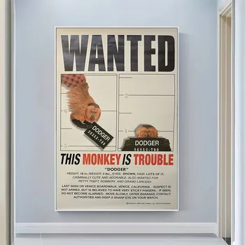 CP1726 Monkey Trouble (2) Классический плакат из шелковой ткани с принтом 