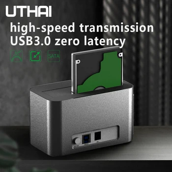 UTHAI Универсальный 2,5/3,5-дюймовый корпус жесткого диска USB3.0 на SATA Коробка для жесткого диска Type-C Настольная розетка Система поддержки Windows MAC Linux