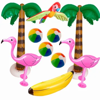 Летнее украшение для вечеринки у бассейна, Надувная Кокосовая пальма, Фламинго, Пляжный мяч, игрушки-бананы, Детский День рождения, надувные игрушки