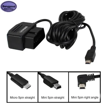 Выход 5V 2A 16 Pin к портам Mini Micro 5PIN USB Автомобильный OBD Адаптер для Прикуривателя Блок Питания с кабелем длиной 3,5 м Для зарядки видеорегистратора