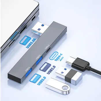 3 В 1 USB-A Концентратор USB HUB 3 0 Разветвитель USB 3,0 2,0 С USB-C Высокоскоростной Передачей данных Для ПК Ноутбуков Macbook Компьютерных Планшетов