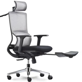 Черное офисное кресло, Компьютерный выдвижной подлокотник, Поддержка спины, Эргономичное кресло для учебы, подставка для ног, Шезлонг для спальни, Дизайнерская мебель