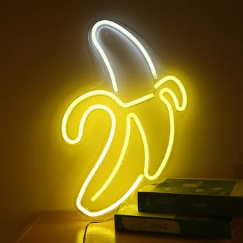 Светодиодная неоновая лампа в виде банана, моделирующая украшение окна, бар, спальня, сеть, украшение комнаты знаменитостей