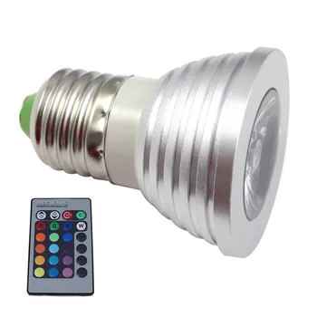 MR16 Светодиодная лампа 3 Вт RGB светодиодная лампа 16 цветов сменный светодиодный прожектор с дистанционным управлением DHL Бесплатная доставка