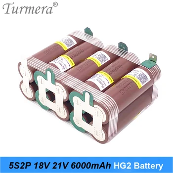 Turmera батарейный блок 18650 hg2 3000 мАч 20 ампер для отвертки 18 В, сварочная паяльная лента 5s 18 В, батарейный блок (настроить)