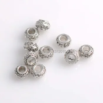 Тибетские серебряные бусины, принадлежности для изготовления ювелирных изделий 8,5x5,5 мм, 50 шт., YTC0158