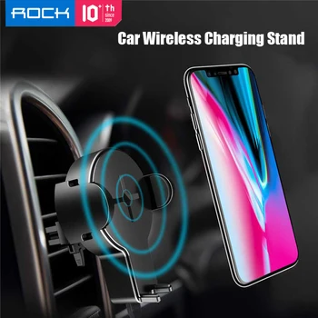 Автомобильное беспроводное зарядное устройство ROCK для iPhone 12 13 Pro Qi Fast Charger Автомобильный держатель для телефона