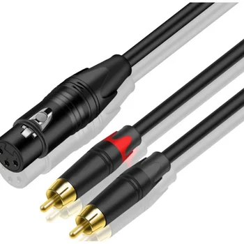 Высококачественный Металлический корпус из голой меди, оболочка из 99,99% ПВХ, поддержка OEM-разъема XLR 3-Контактный для двойного кабеля RCA, xlr-2rca Y-кабель
