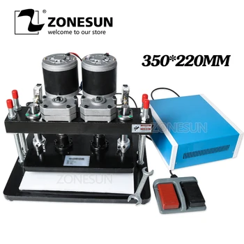 ZONESUN 35x22 см Электрический Станок для высечки кожи, фотобумага, Листовая форма из ПВХ/Eva, инструмент для высечки штампов