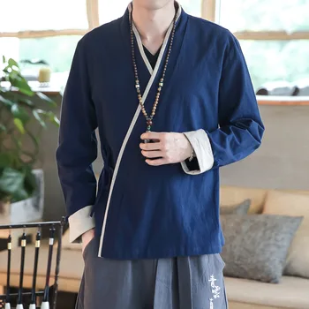 Плюс Размер, Мужское Кимоно, кардиган, Традиционная японская мужская одежда самураев Юката, Повседневные куртки-кимоно в стиле Харадзюку, уличная одежда Хаори