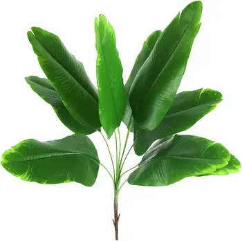 Искусственное растение, Поддельные листья бананового дерева со стеблями, Цветочная композиция из зелени, Гавайский пляж Луау, джунгли, свадебная вечеринка