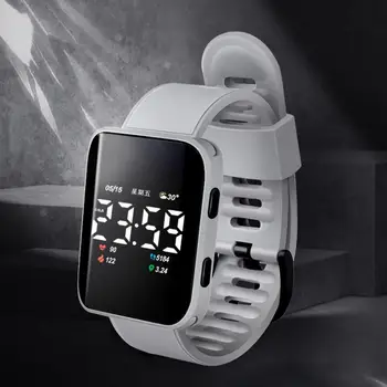 Цифровые часы Длительный срок службы Профессиональный Модный Дизайн Блока Водонепроницаемое Украшение Силиконовые Многоцветные светодиодные электронные часы Подарок