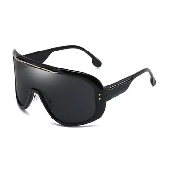 Солнцезащитные очки с зеркальным козырьком, Солнцезащитные очки для женщин и мужчин 2023, Ветрозащитные очки большого размера, очки в цельной оправе, Спортивные очки UV400