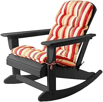 Кресло-качалка с подушкой, пластиковое всепогодное кресло-качалка Adirondack, водонепроницаемое для улицы, сада, бассейна, двора, серое