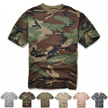 Новая тактическая камуфляжная одежда, охотничья быстросохнущая футболка, мужская дышащая армейская рубашка с круглым вырезом, повседневная футболка в стиле милитари