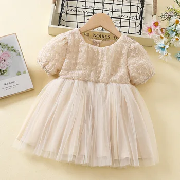 Детские платья LZH для девочек 2023, Летняя одежда для новорожденных, платье принцессы на 1-й день рождения для девочек, Сетчатое платье для девочек от 0 до 2 лет