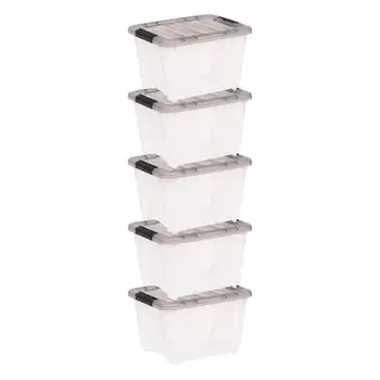 Коробка для хранения Stack & Pull™ из прозрачного пластика емкостью 19 литров с пряжками, серая, Набор из 5 силиконовых кухонных принадлежностей Metal bundt cake pa