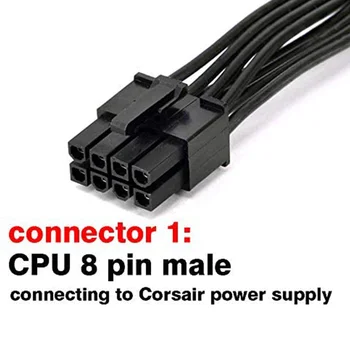 Разъем CPU 8 Pin к разъему CPU 8 Pin (4 + 4) EPS-12V Кабель-адаптер питания материнской платы для Модульного блока питания Corsair (60 см)