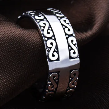 Серебро s925 пробы, ретро тайское серебряное кольцо с крестом, евро-американское открывающее кольцо, Серебряные украшения в стиле хип-хоп, Нейтральные изысканные украшения
