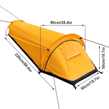 Палатка Для одного Человека Легкая Персональная Палатка Для Пешего Туризма Оливково-Зеленый Оранжевый Открытый Кемпинг Спальный Мешок Палатка