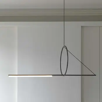 Подвесной светильник Nordic LED Iron Line, современная столовая, гостиная, креативные подвесные светильники, Простые домашние светильники в стиле деко