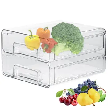 Ящики-органайзеры для ящиков холодильника, Прозрачные ящики-органайзеры для холодильника, двухслойные Ящики для хранения холодильника
