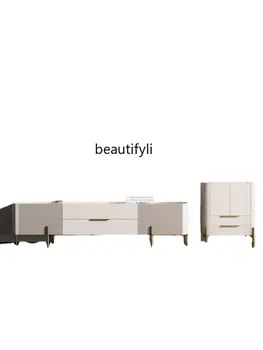 zq Каменная плита цвета Хаки, шкаф для телевизора и чайный столик, Комбинированный набор, Гостиная, Небольшая квартира, Напольный шкаф для хранения