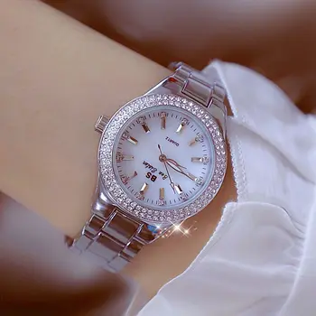 Роскошные Женские часы с Кристаллами, Лидирующий бренд, Модные Бриллиантовые Женские Кварцевые стальные женские часы для родителей и детей Relogio Feminino