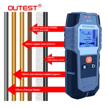 OUTEST Stud finder настенный сканер 120 мм металлоискатель арматура/медная трубка переменного тока/дерево/медный детектор датчик ЖК-подсветки