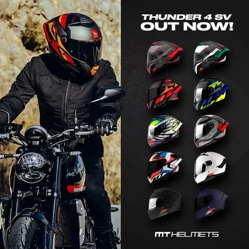 2023 НОВЫЙ Шлем MT Thunder 4 SV Мотоциклетный Полнолицевой Шлем С Двойными Линзами, Шлем Для Скутера, Мужской Шлем Capacete De Moto, Одобренный ЕЭК в Горошек