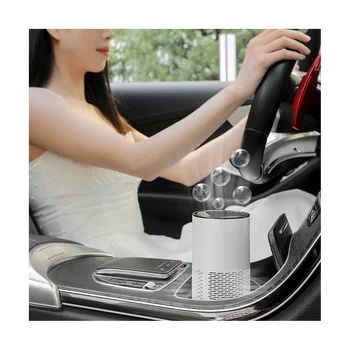 Автомобильный Воздухоочиститель Очиститель Hepa Фильтры Настольный Очиститель USB Перезаряжаемый Портативный Воздухоочиститель Диффузор-Серый