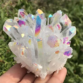 Прозрачная кварцевая группа гальванических кристаллов, лечебный декор из необработанных минералов 450-500 г