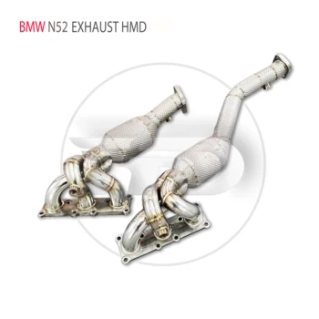 Выхлопная система HMD Высокопроизводительный Водосточный Патрубок для Двигателя BMW 325i 330i E90 E92 E93 N52 Автомобильные Аксессуары С Каталитическим