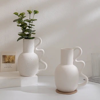 Ting Ke Nordic INS ваби-саби стиль керамическая гидропонная ваза в форме чайника для проживания в семье, магазин, украшение дома, ваза для сухих цветов